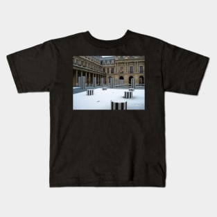 Paris Snow at Palais-Royal Kids T-Shirt